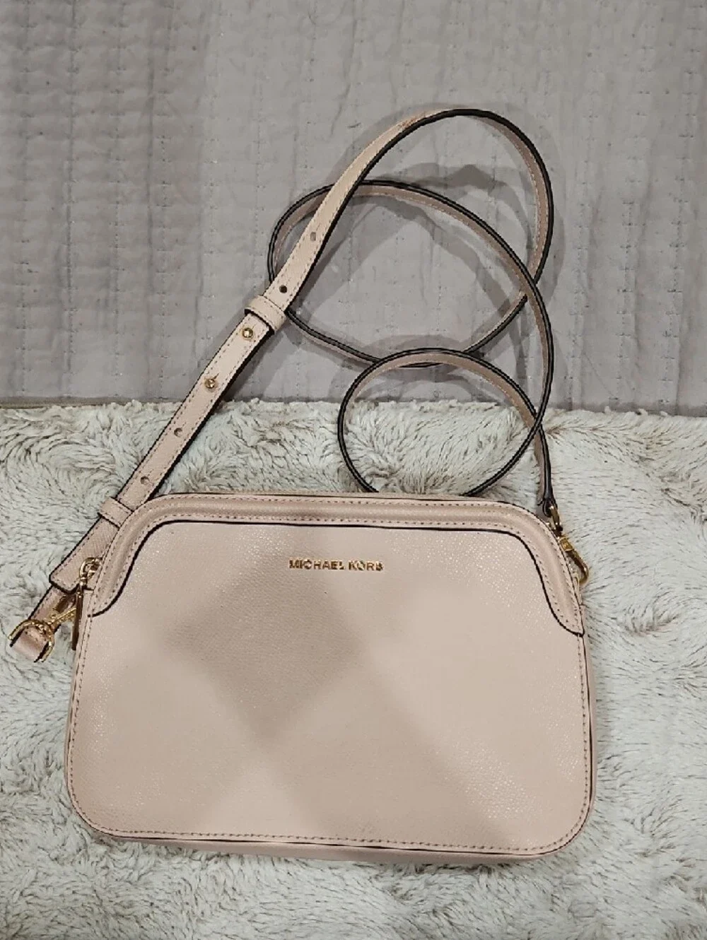 Michael Kors Pale Pink Leather Crossbody Bag